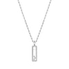 18ct White Gold Happy Diamonds Icons Long Rectangular Diamond Pendant