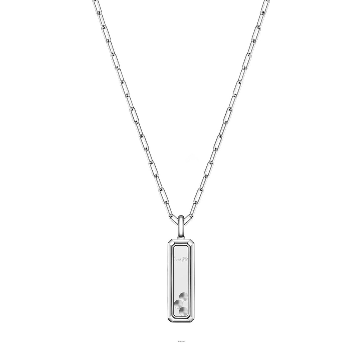 Chopard 18ct White Gold Happy Diamonds Icons Long Rectangular Diamond Pendant - Berry's Jewellers