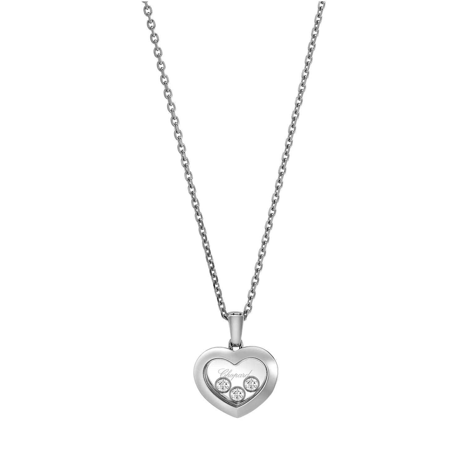 Happy Diamonds Icons 18ct White Gold Three Floating Heart Pendant