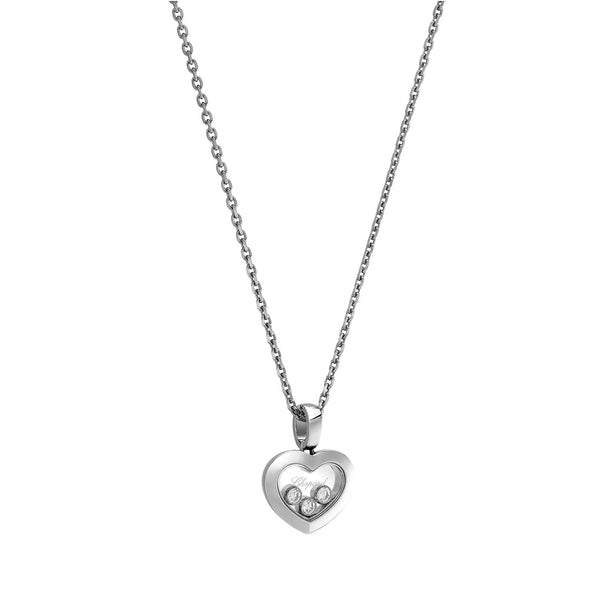 Happy Diamonds Icons 18ct White Gold Three Floating Heart Pendant