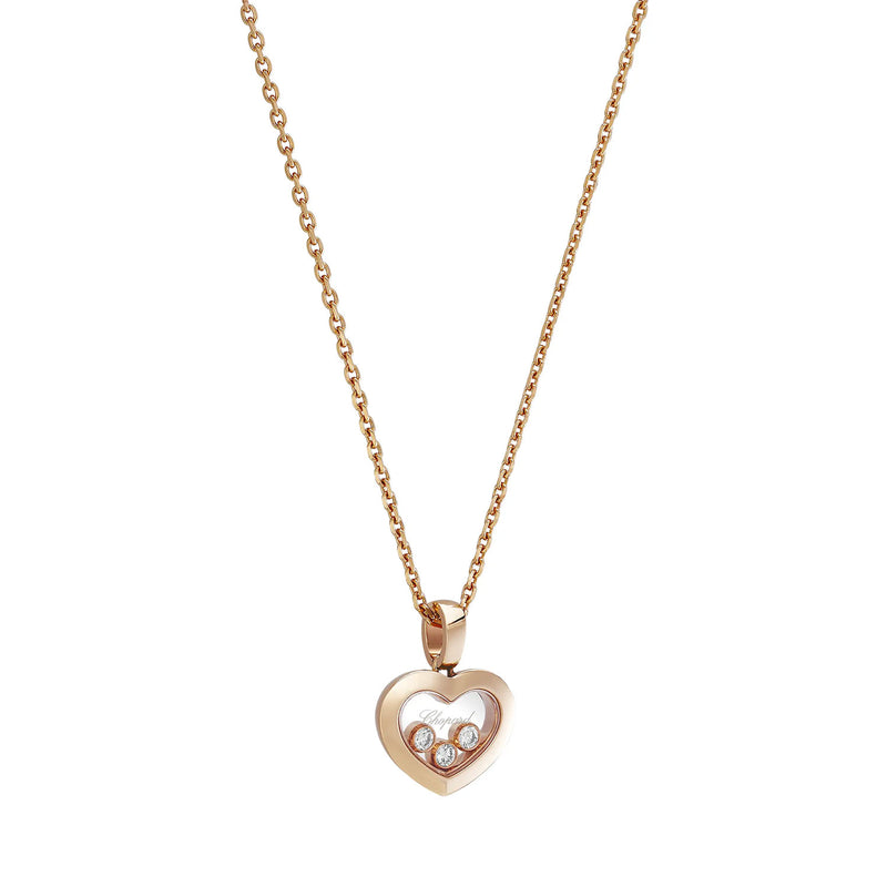 Happy Diamonds Icons 18ct Rose Gold Three Floating Diamond Heart Pendant