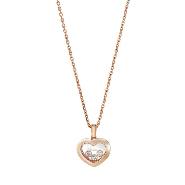 Happy Diamonds Icons 18ct Rose Gold Three Floating Diamond Heart Pendant