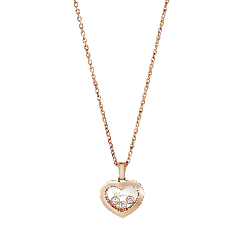 Happy Diamonds Icons 18ct Rose Gold Three Floating Diamond Heart Pendant