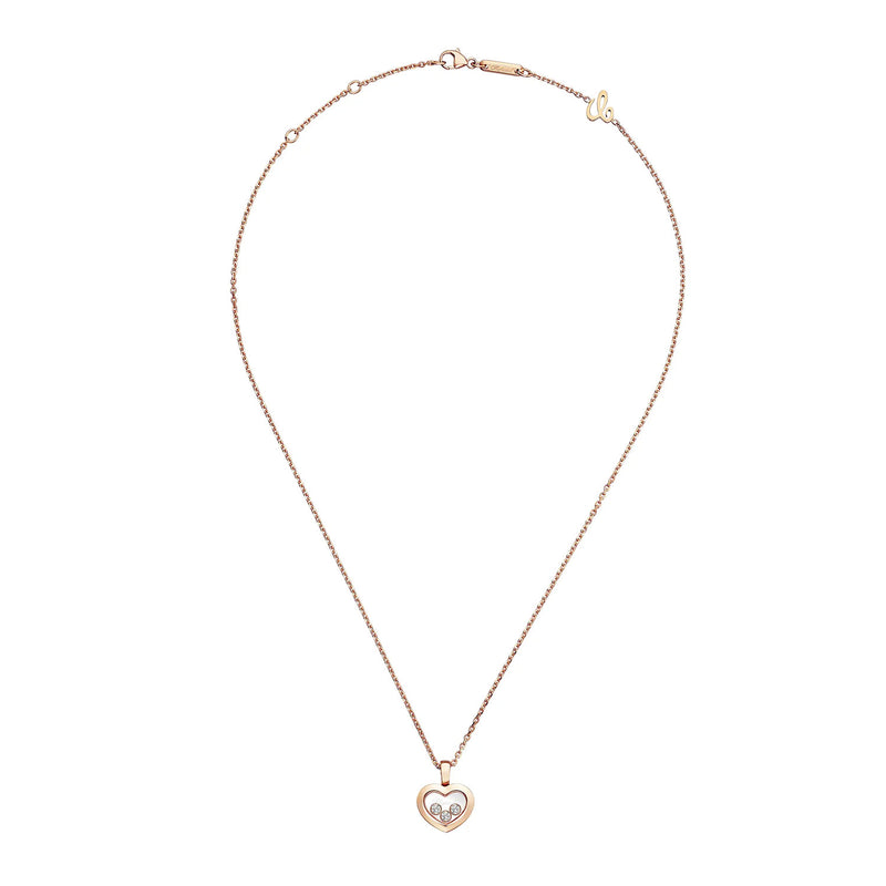 Happy Diamonds Icons 18ct Rose Gold Three Floating Diamond Heart Pendant