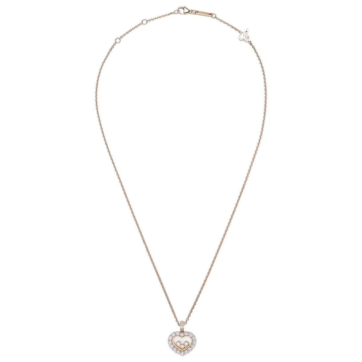 Chopard Happy Diamonds Icons 18ct Rose Gold Heart Pendant - Berry's Jewellers