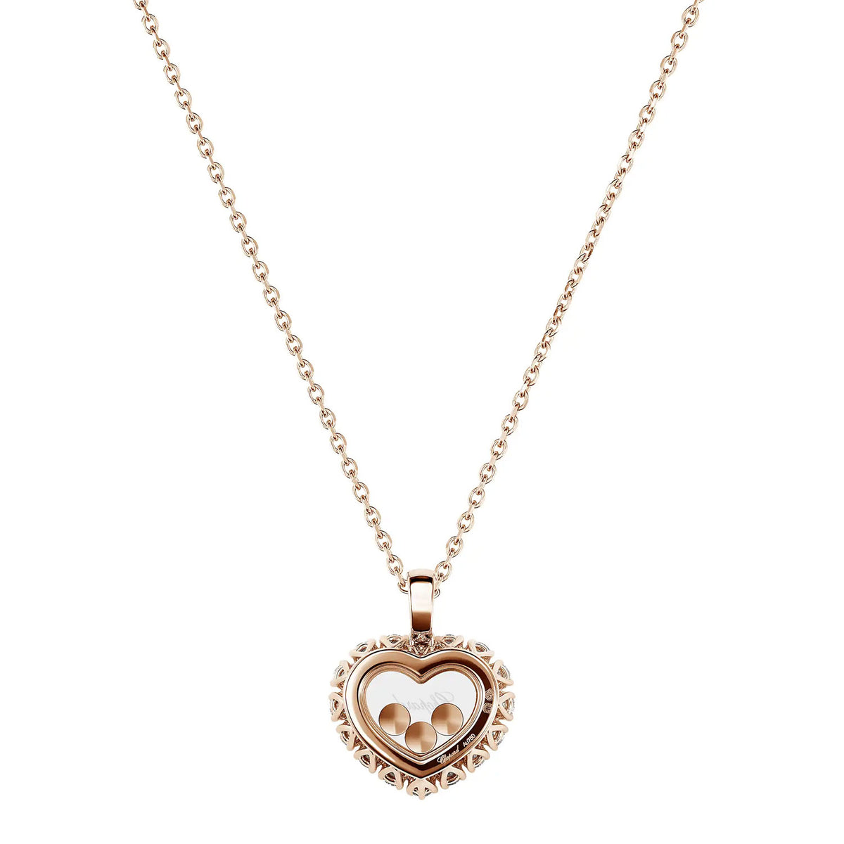 Chopard Happy Diamonds Icons 18ct Rose Gold Heart Pendant - Berry's Jewellers