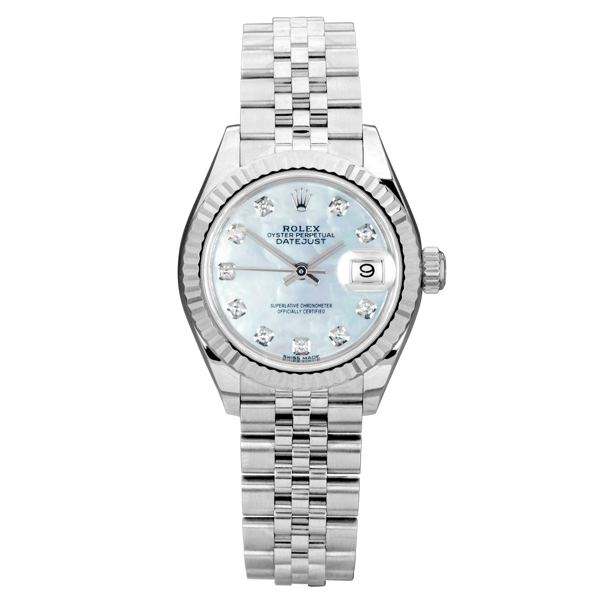 Rolex Datejust 28mm Mother of Pearl Diamond Dial Ladies Watch (2018)