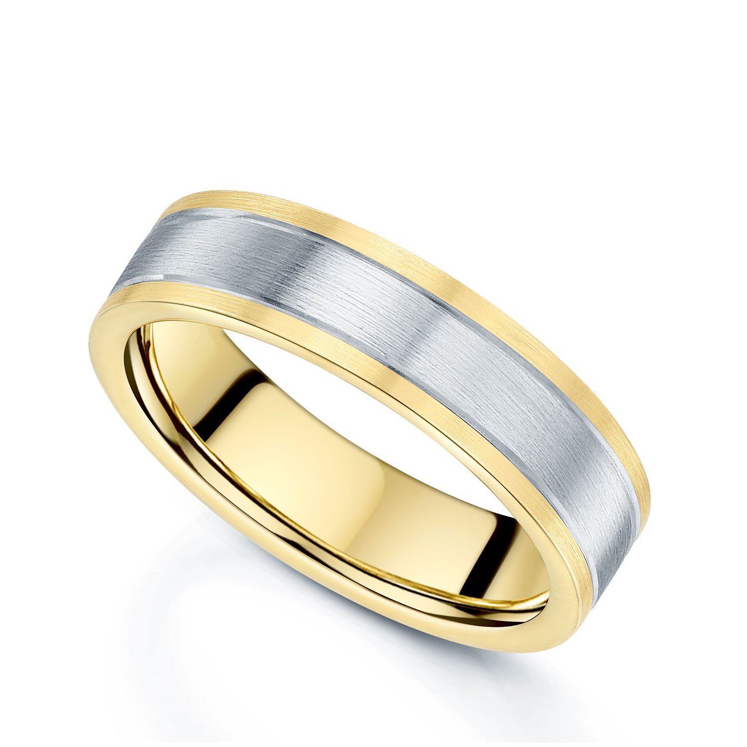 Brown & Newirth 18ct Yellow & White Gold 6mm Wedding Band