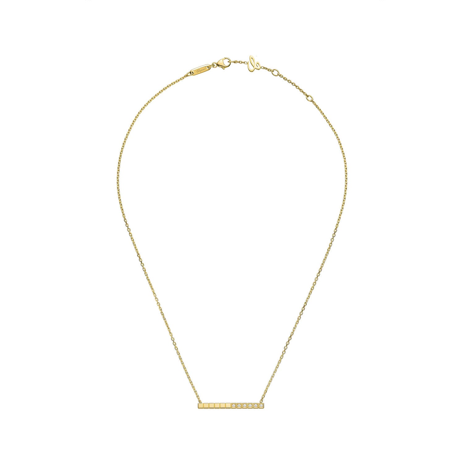 Chopard 18ct Yellow Gold Ice Cube Part Diamond Set Necklace - Berry's Jewellers