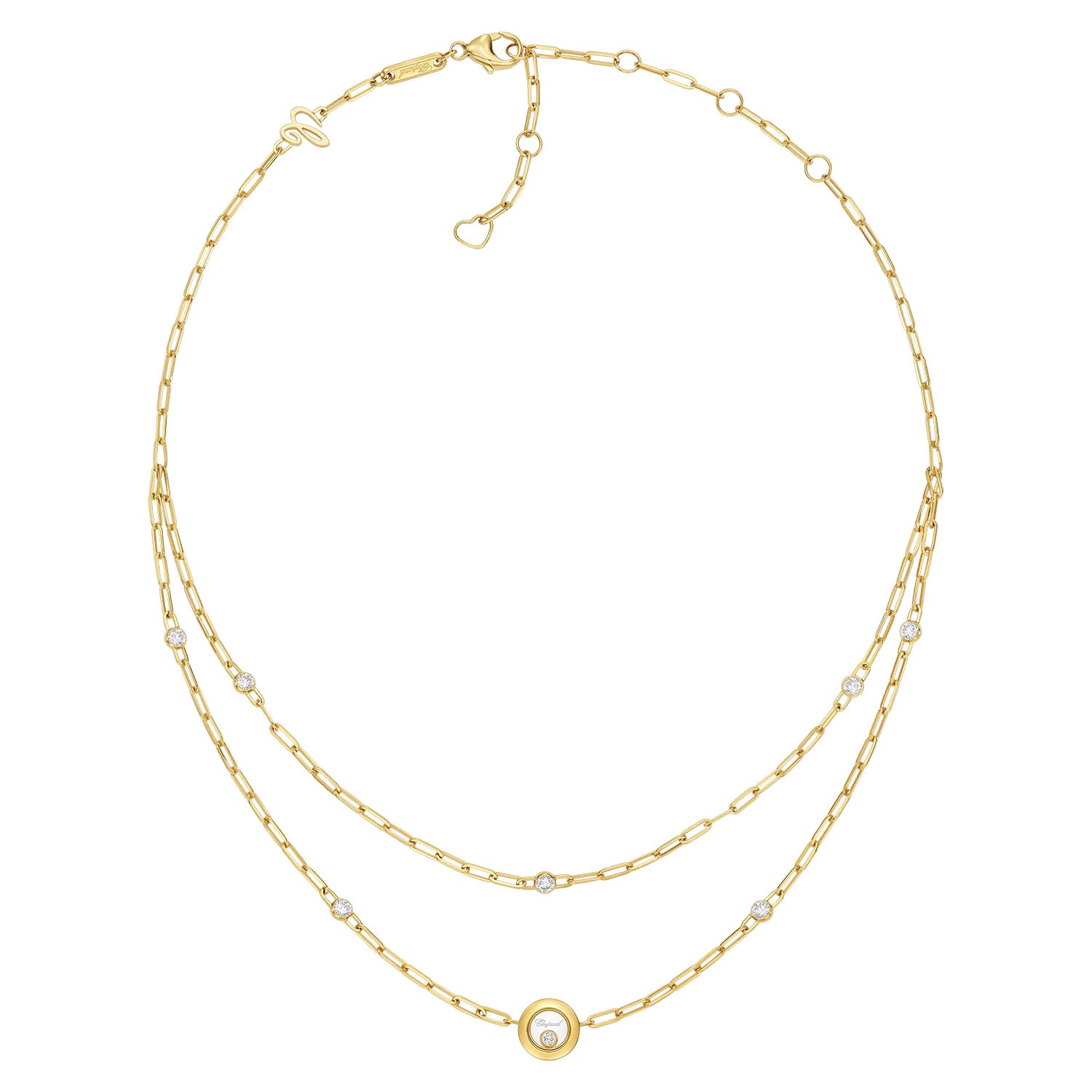 Happy Diamonds Icons Double Row 18ct Yellow Gold Necklace