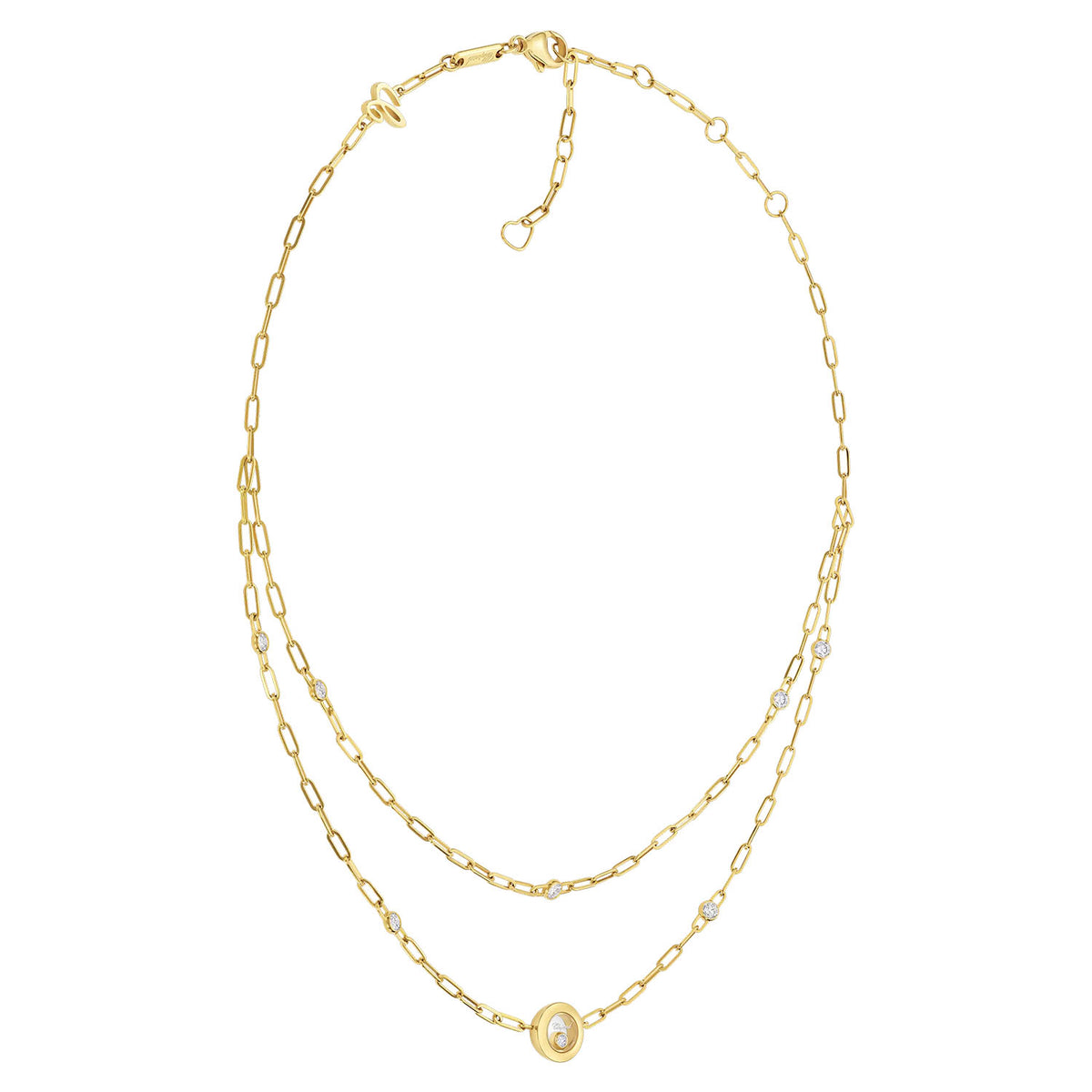 Chopard Happy Diamonds Icons Double Row 18ct Yellow Gold Necklace - Berry's Jewellers