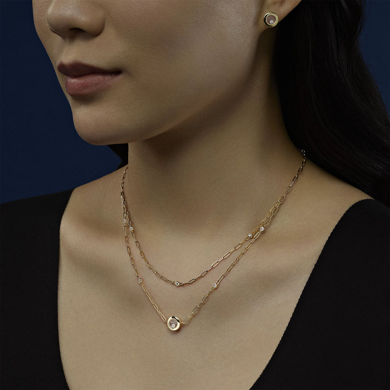 Happy Diamonds Icons Double Row 18ct Yellow Gold Necklace