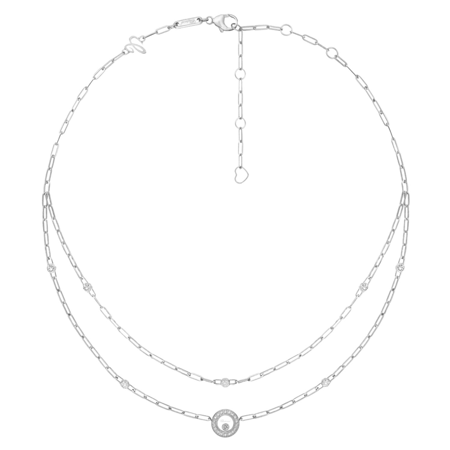 Happy Diamonds Icons Double Row 18ct White Gold Necklace