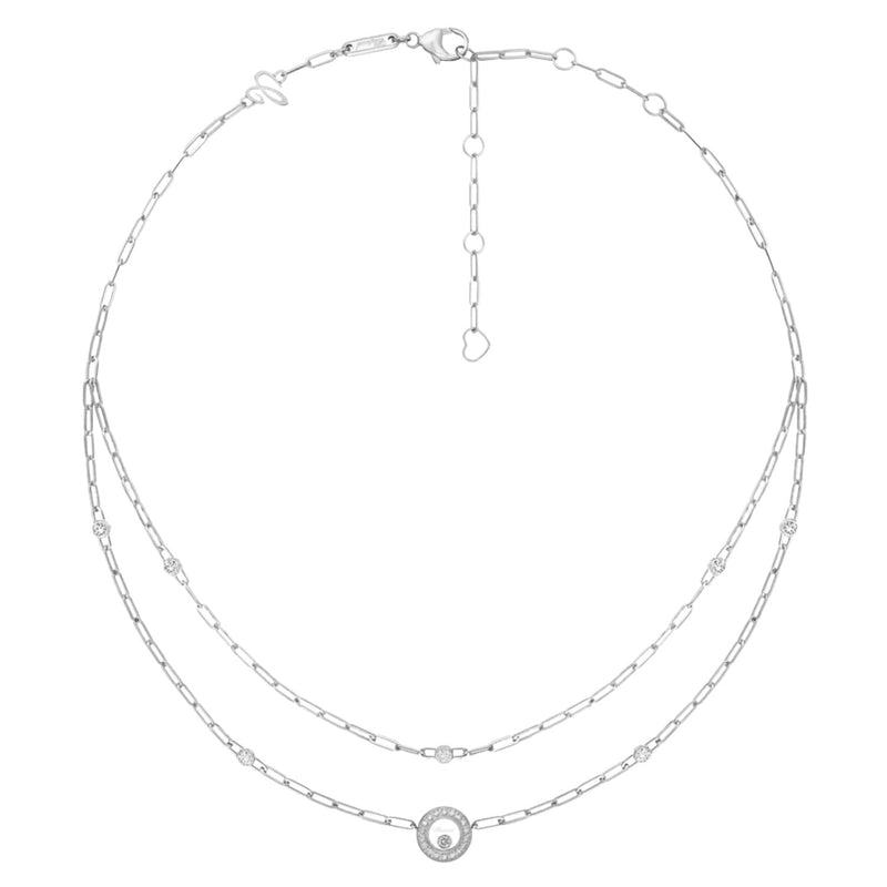 Happy Diamonds Icons Double Row 18ct White Gold Necklace