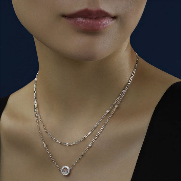 Happy Diamonds Icons Double Row 18ct White Gold Necklace