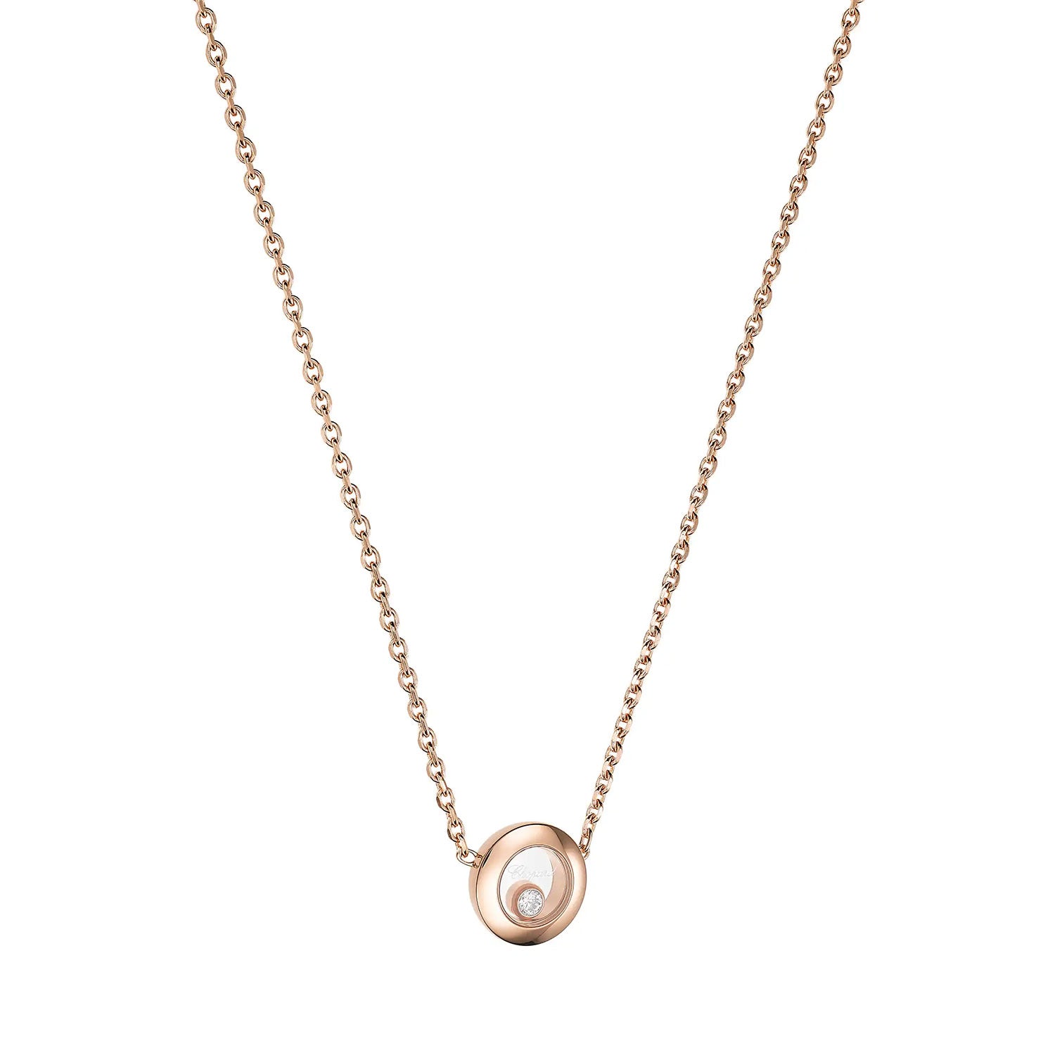Happy Diamonds Icons 18ct Rose Gold Circular Necklace