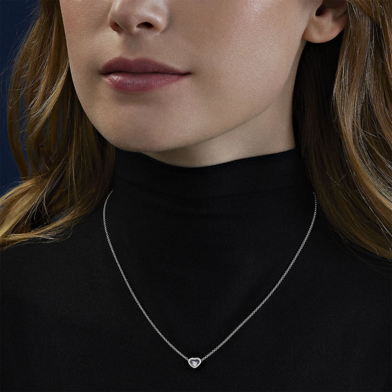 18ct White Gold My Happy Hearts Diamond Pendant