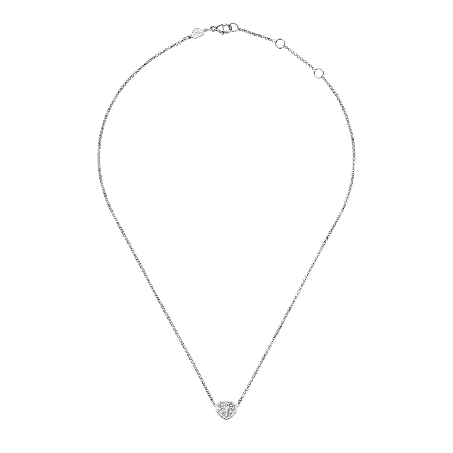 18ct White Gold My Happy Hearts Pave Set Diamond Pendant