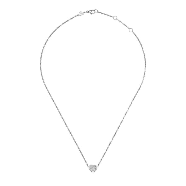 18ct White Gold My Happy Hearts Pave Set Diamond Pendant