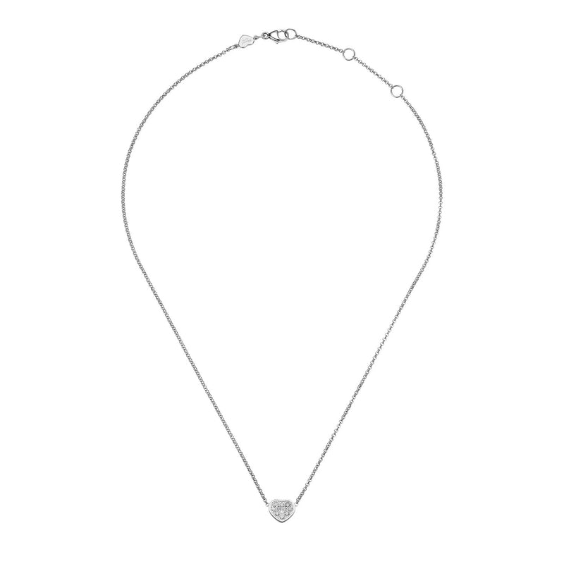 18ct White Gold My Happy Hearts Pave Set Diamond Pendant