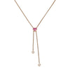 Happy Hearts 18ct Rose Gold Pink Mother of Pearl and Diamond Tie Necklace
