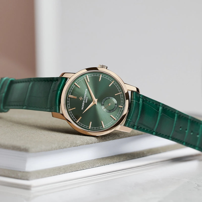 Vacheron Constantin Traditionnelle Manual-Winding 38mm 18ct Pink Gold Green Dial Watch - Berry's Jewellers