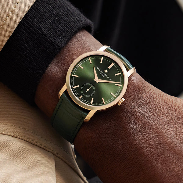 Vacheron Constantin Traditionnelle Manual-Winding 38mm 18ct Pink Gold Green Dial Watch - Berry's Jewellers