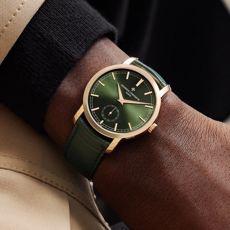 Vacheron Constantin Traditionnelle Manual-Winding 38mm 18ct Pink Gold Green Dial Watch - Berry's Jewellers