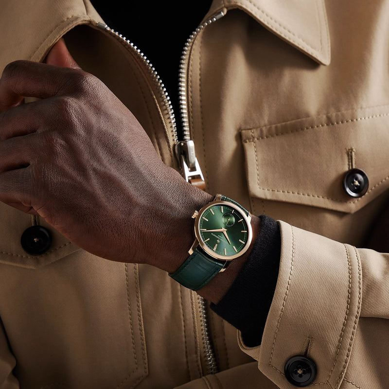 Vacheron Constantin Traditionnelle Manual-Winding 38mm 18ct Pink Gold Green Dial Watch - Berry's Jewellers