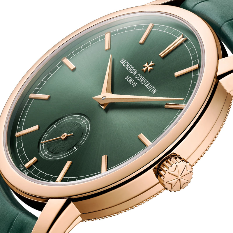 Vacheron Constantin Traditionnelle Manual-Winding 38mm 18ct Pink Gold Green Dial Watch - Berry's Jewellers