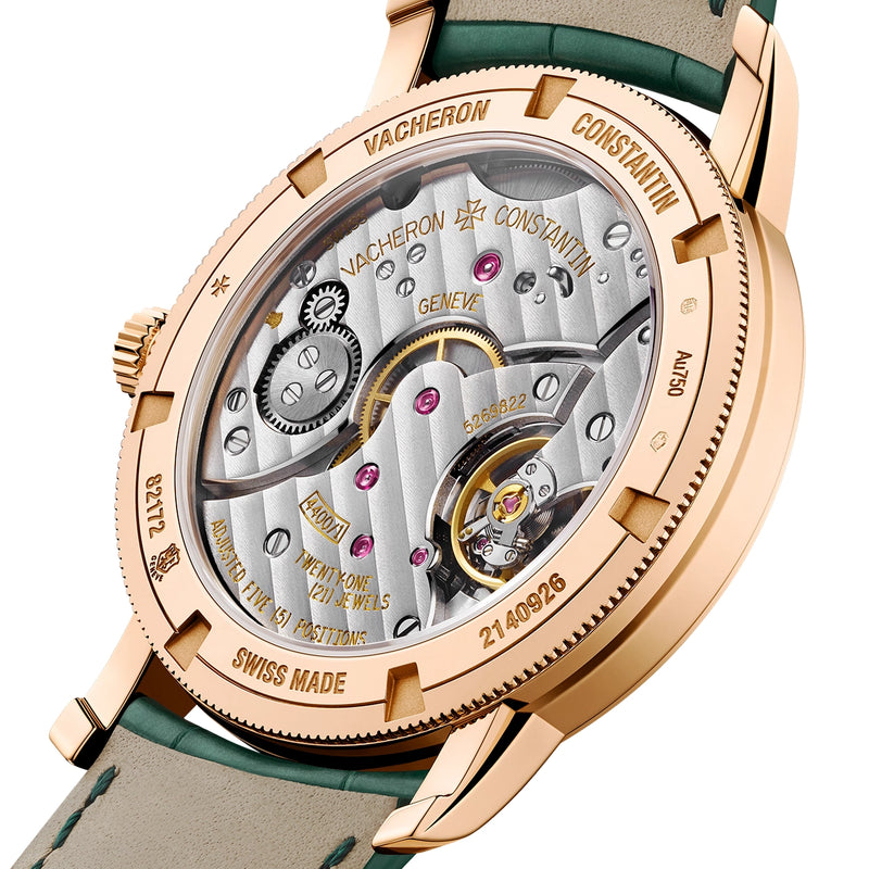 Vacheron Constantin Traditionnelle Manual-Winding 38mm 18ct Pink Gold Green Dial Watch - Berry's Jewellers