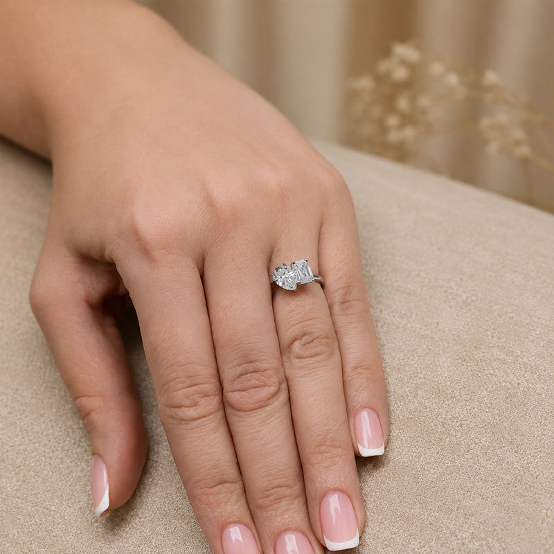 Berry's Platinum Toi et Moi Emerald Cut & Pear Cut Diamond Two Stone Ring - Berry's Jewellers