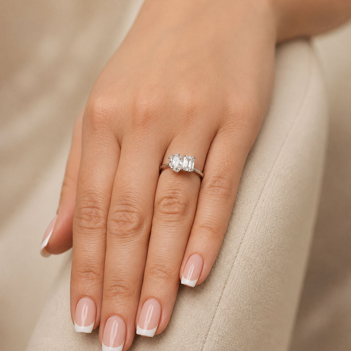 Berry's Platinum Toi et Moi Emerald Cut & Pear Cut Diamond Two Stone Ring - Berry's Jewellers
