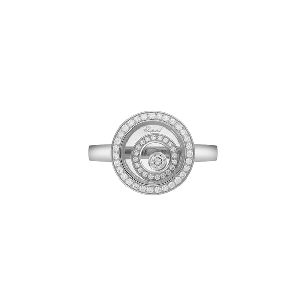 Chopard Happy Diamonds Happy Spirit 18ct White Gold Three Row Diamond Halo Dress Ring - Berry's Jewellers