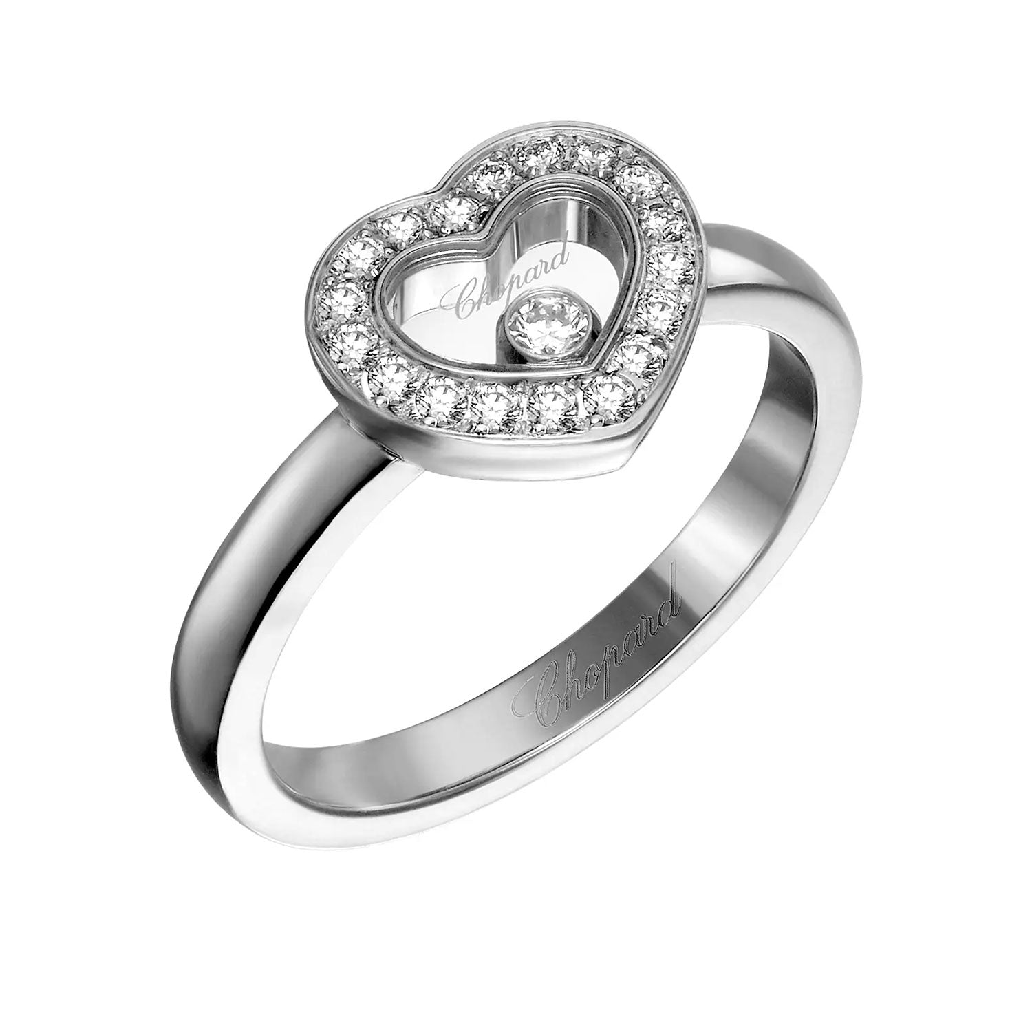 Chopard Happy Diamonds Icons 18ct White Gold and Diamond Heart Dress Ring - Berry's Jewellers