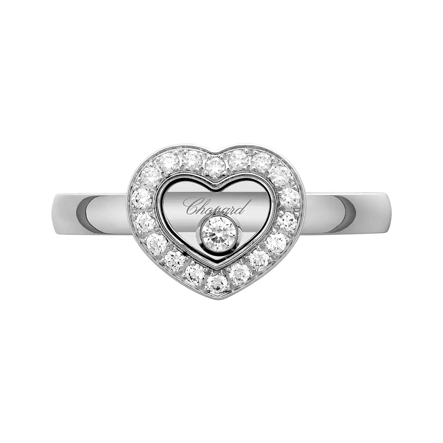 Chopard Happy Diamonds Icons 18ct White Gold and Diamond Heart Dress Ring - Berry's Jewellers