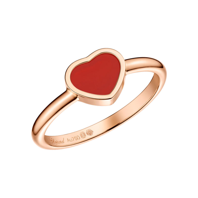 Chopard 18ct Rose Gold My Happy Hearts Carnelian Ring - Berry's Jewellers