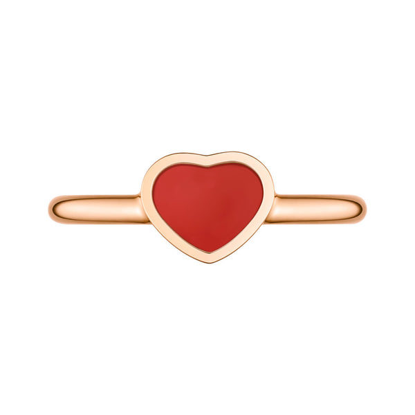 Chopard 18ct Rose Gold My Happy Hearts Carnelian Ring - Berry's Jewellers