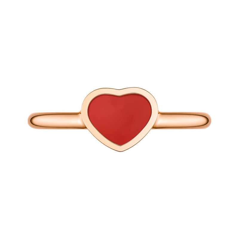 Chopard 18ct Rose Gold My Happy Hearts Carnelian Ring - Berry's Jewellers
