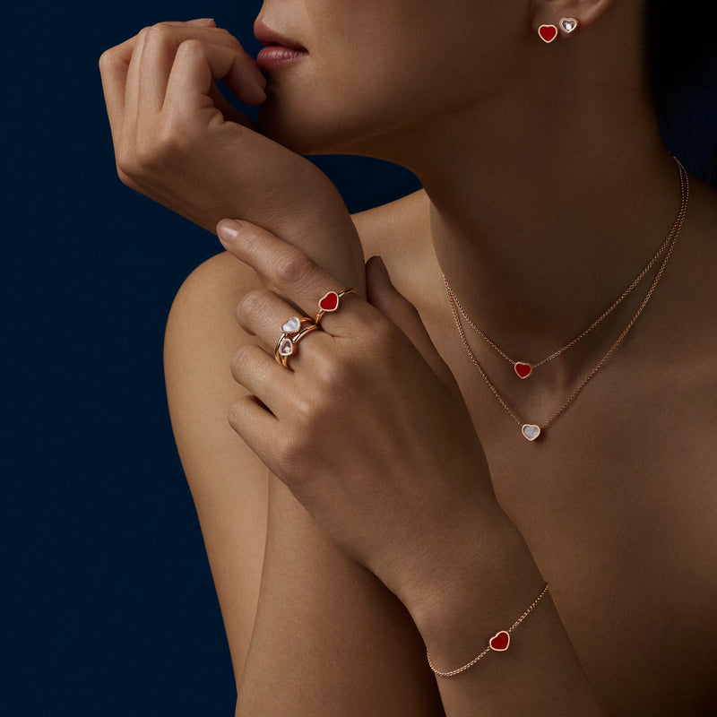 Chopard 18ct Rose Gold My Happy Hearts Carnelian Ring - Berry's Jewellers