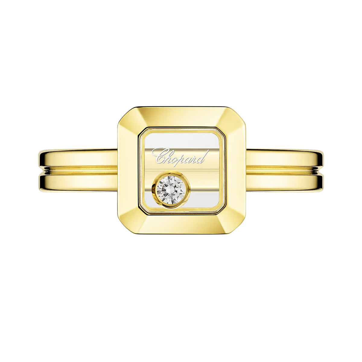 Chopard Happy Diamonds Icons 18ct Yellow Gold Square Dress Ring - Berry's Jewellers