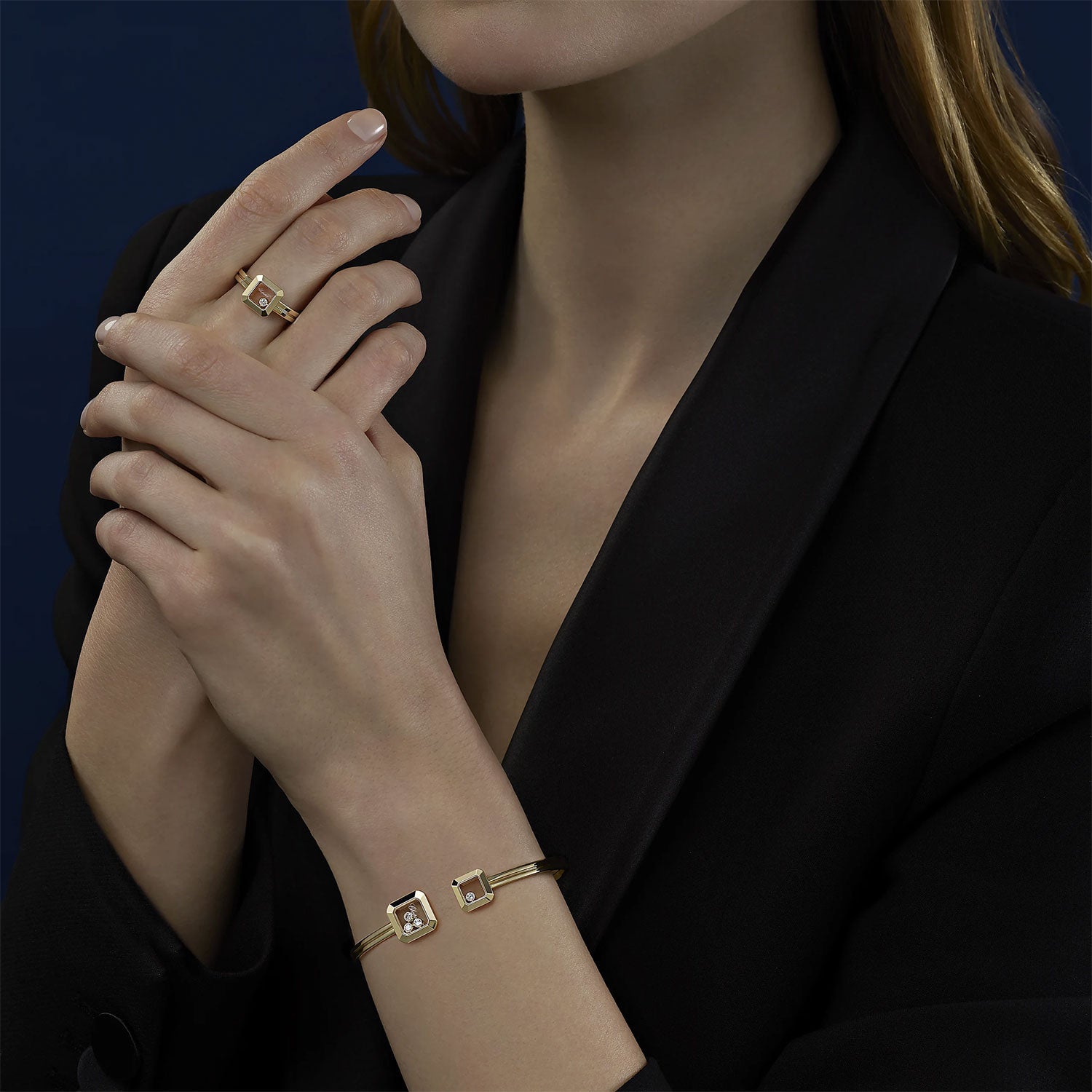 Chopard Happy Diamonds Icons 18ct Yellow Gold Square Dress Ring - Berry's Jewellers