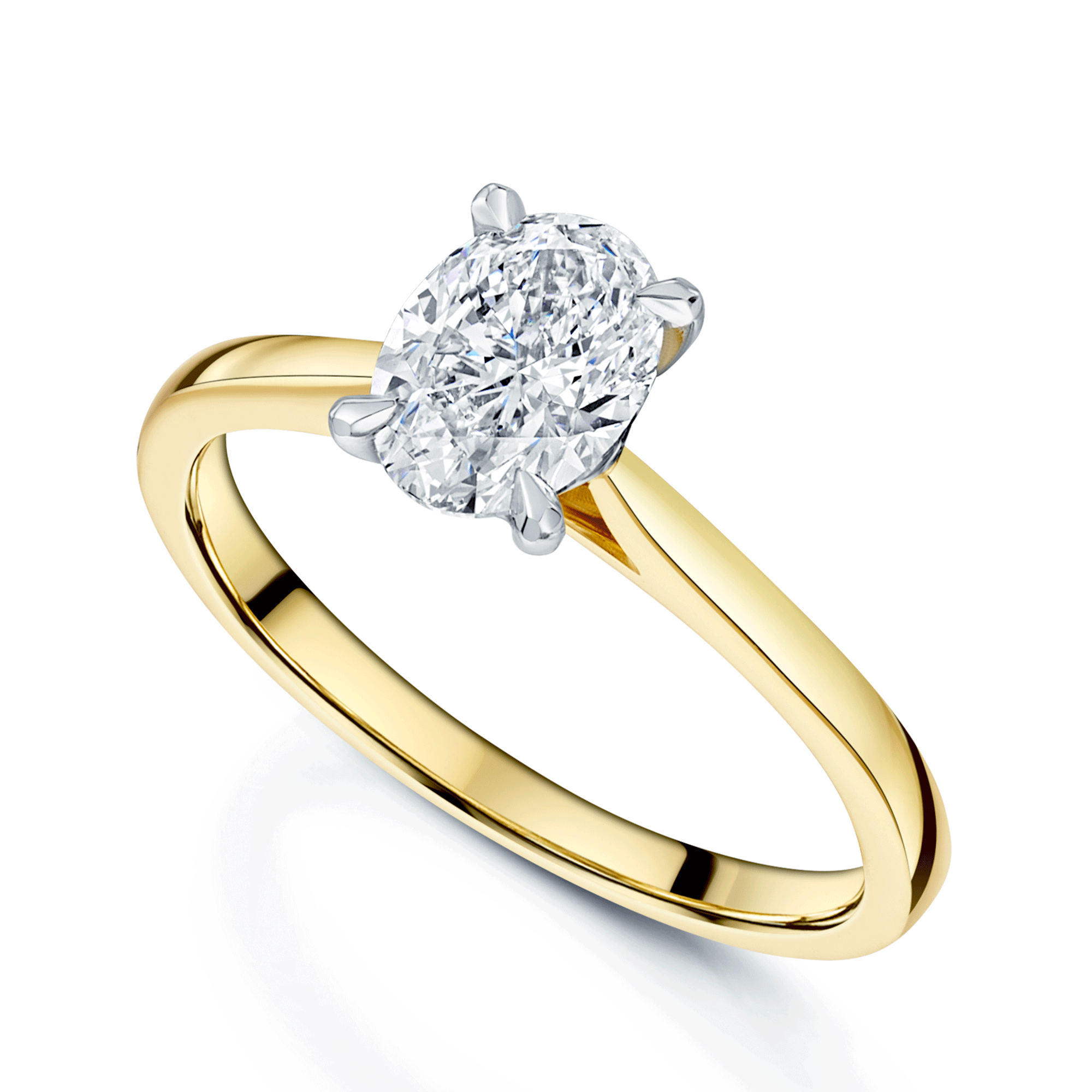 18ct Yellow Gold  GIA Certificated Oval Cut Diamond Engagement Ring
