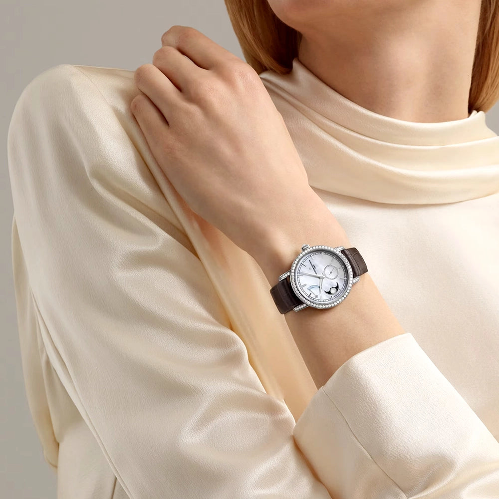 Vacheron Constantin Traditionnelle Moon Phase 18ct White Gold Diamond Set Ladies Watch - Berry's Jewellers