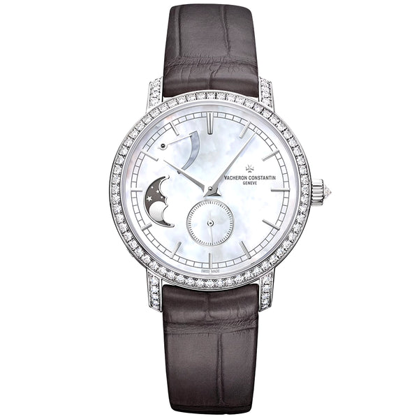 Vacheron Constantin Traditionnelle Moon Phase 18ct White Gold Diamond Set Ladies Watch - Berry's Jewellers