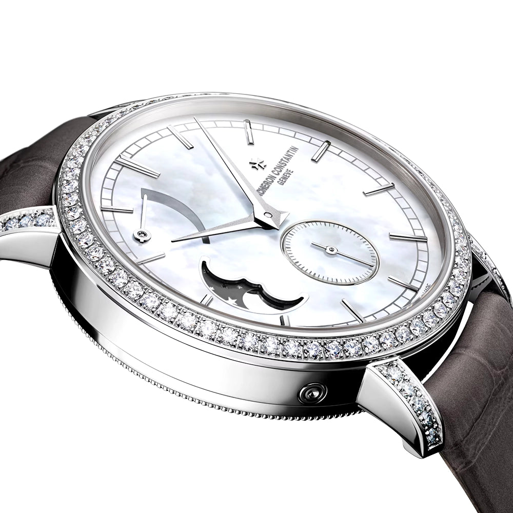 Vacheron Constantin Traditionnelle Moon Phase 18ct White Gold Diamond Set Ladies Watch - Berry's Jewellers