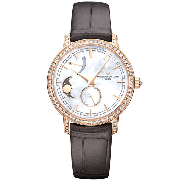 Vacheron Constantin Traditionnelle Moon Phase 18ct Pink Gold Diamond Set Ladies Watch - Berry's Jewellers
