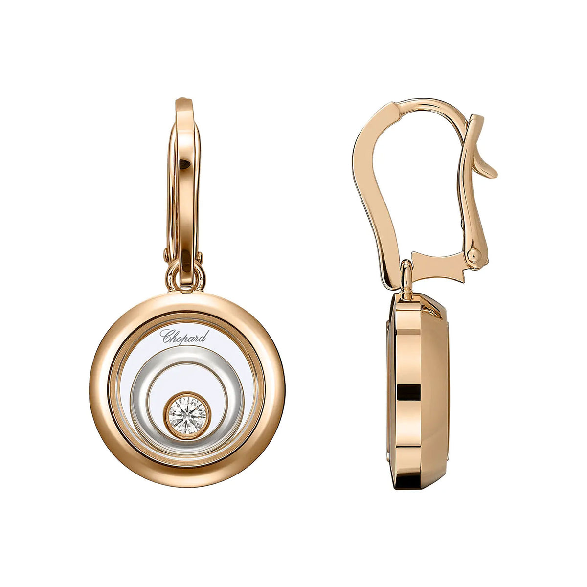 Chopard 18ct Rose Gold Happy Spirit Drop Earrings - Berry's Jewellers
