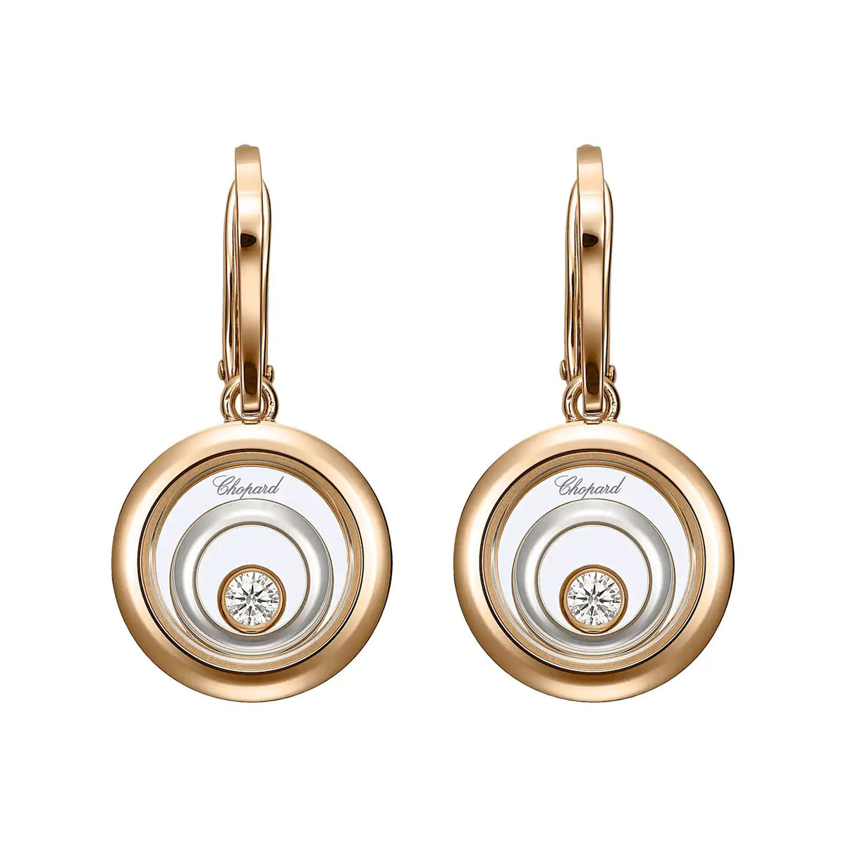 Chopard 18ct Rose Gold Happy Spirit Drop Earrings - Berry's Jewellers