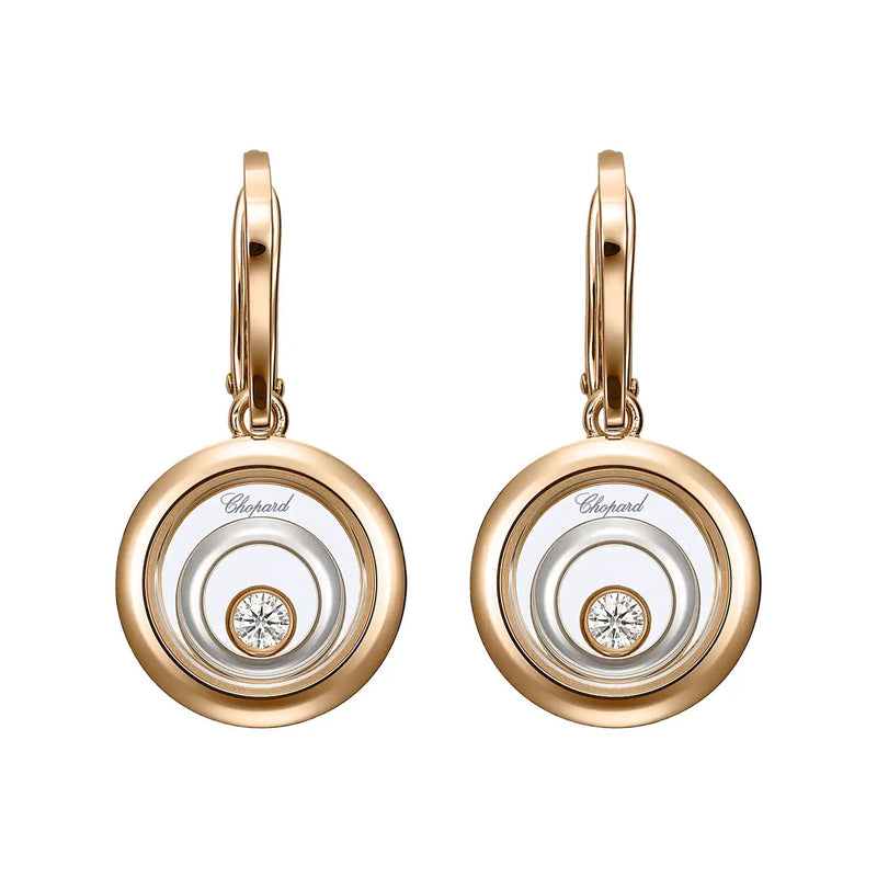 Chopard 18ct Rose Gold Happy Spirit Drop Earrings - Berry's Jewellers